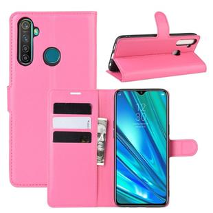 For OPPO Realme 5 Pro / Realme Q  Litchi Texture Horizontal Flip Leather Case with Wallet & Holder & Card Slots(Rose red)