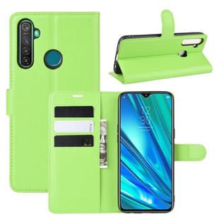 For OPPO Realme 5 Pro / Realme Q  Litchi Texture Horizontal Flip Leather Case with Wallet & Holder & Card Slots(Green)