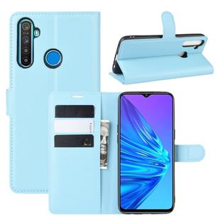 For OPPO Realme 5 Litchi Texture Horizontal Flip Leather Case with Wallet & Holder & Card Slots(Blue)