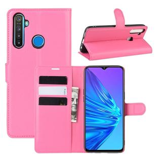 For OPPO Realme 5 Litchi Texture Horizontal Flip Leather Case with Wallet & Holder & Card Slots(Rose red)