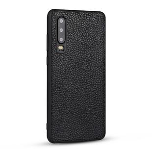 For Huawei P30 Litchi PU Leather Anti-falling TPU Protective Case(Black)