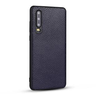 For Huawei P30 Litchi PU Leather Anti-falling TPU Protective Case(Deep blue)