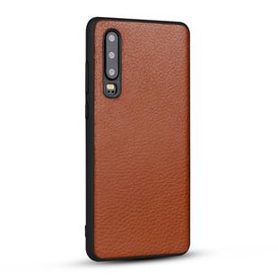 For Huawei P30 Litchi PU Leather Anti-falling TPU Protective Case(brown)