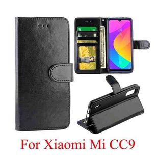 For Xiaomi MI CC9 Crazy Horse Texture Horizontal Flip Leather Case with Holder & Card Slots & Wallet & Photo Frame(Black)
