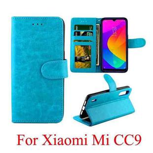 For Xiaomi MI CC9 Crazy Horse Texture Horizontal Flip Leather Case with Holder & Card Slots & Wallet & Photo Frame(Baby Blue)