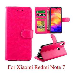 For Xiaomi Redmi Note7 Crazy Horse Texture Horizontal Flip Leather Case with Holder & Card Slots & Wallet & Photo Frame(Magenta)