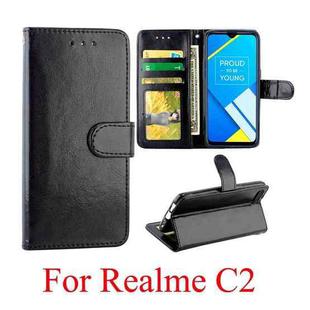 For OPPO Realme C2 Crazy Horse Texture Horizontal Flip Leather Case with Holder & Card Slots & Wallet & Photo Frame(Black)