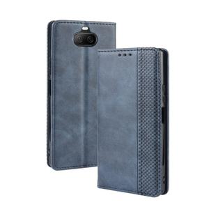 For Sony Xperia 8 Magnetic Buckle Retro Crazy Horse Texture Horizontal Flip Leather Case with Holder & Card Slots & Photo Frame(Blue)