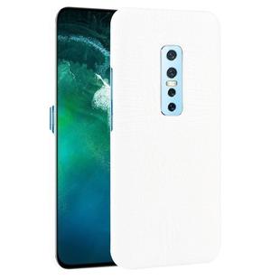 For Vivo V17 Pro Shockproof Crocodile Texture PC + PU Case(White)