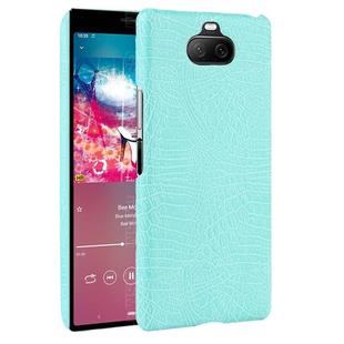 For Sony Xperia 8 Shockproof Crocodile Texture PC + PU Case(Light green)