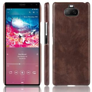 For Sony Xperia 8  Shockproof Litchi Texture PC + PU Case(Brown)