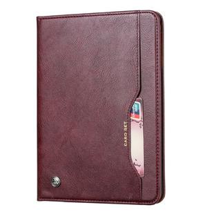 For iPad 10.2 Knead Skin Texture Horizontal Flip Leather Case with Photo Frame & Holder & Card Slots & Wallet(Wine Red)