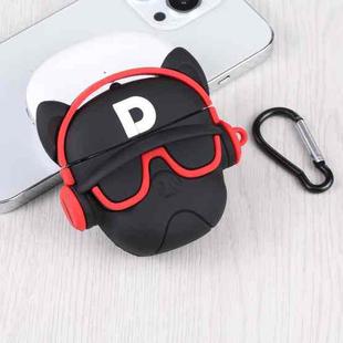 For Apple AirPods 1/2  Generation Universal Headphone Devil Bluetooth Headphone Protective Case(Black)