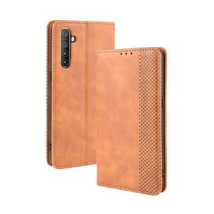 For Oppo Realme XT / Realme X2 / K5   Magnetic Buckle Retro Crazy Horse Texture Horizontal Flip Leather Case with Holder & Card Slots & Photo Frame(Brown)