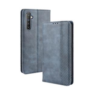 For Oppo Realme XT / Realme X2 / K5   Magnetic Buckle Retro Crazy Horse Texture Horizontal Flip Leather Case with Holder & Card Slots & Photo Frame(Blue)