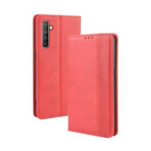 For Oppo Realme XT / Realme X2 / K5   Magnetic Buckle Retro Crazy Horse Texture Horizontal Flip Leather Case with Holder & Card Slots & Photo Frame(Red)
