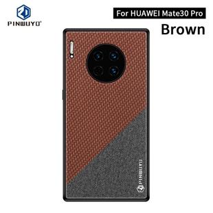 For Huawei Mate 30 Pro PINWUYO Rong Series  Shockproof PC + TPU+ Chemical Fiber Cloth Protective Cover(Brown)