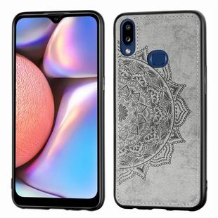 For Galaxy A10s   Embossed Mandala Pattern PC + TPU + Fabric Phone Case with Lanyard & Magnetic(Gray)