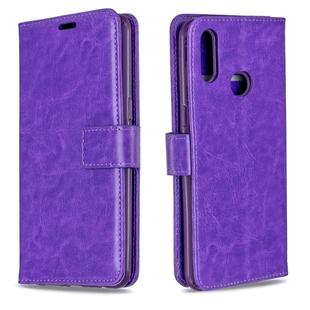 For Galaxy A10s  Crazy Horse Texture Horizontal Flip Leather Case with Holder & Card Slots & Wallet & Photo Frame(Purple)