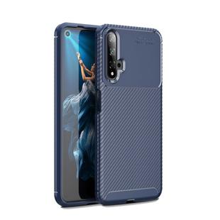 For Huawei Nova 5T Carbon Fiber Texture Shockproof TPU Case for(Blue)