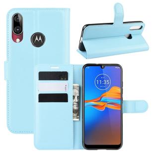 For MOTO E6 Plus Litchi Texture Horizontal Flip Leather Case with Wallet & Holder & Card Slots(Blue)