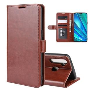 For OPPO Realme 5 Pro R64 Texture Single Fold Horizontal Flip Leather Case with Holder & Card Slots & Wallet(Brown)