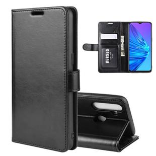 For OPPO Realme 5    R64 Texture Single Fold Horizontal Flip Leather Case with Holder & Card Slots & Wallet(Black)