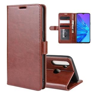 For OPPO Realme 5    R64 Texture Single Fold Horizontal Flip Leather Case with Holder & Card Slots & Wallet(Brown)