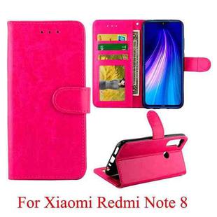 For Xiaomi Redmi Note 8 Crazy Horse Texture Horizontal Flip Leather Case with Holder & Card Slots & Wallet & Photo Frame(Magenta)