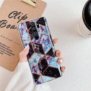 For Xiaomi Note 8 Pro  Plating Colorful Geometric Pattern Mosaic Marble TPU Mobile Phone Case(Black PJ6)