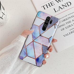 For Xiaomi Redmi Note 8 Pro Plating Colorful Geometric Pattern Mosaic Marble TPU Mobile Phone Case(Blue PJ4)