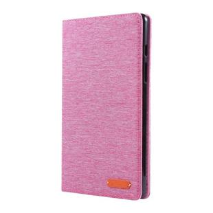 For Galaxy Tab A8.0  T290 / T295 (2019) Cloth Teature Horizontal Flip PU Leather Case with with Holder & Card Slots(Rose Red)