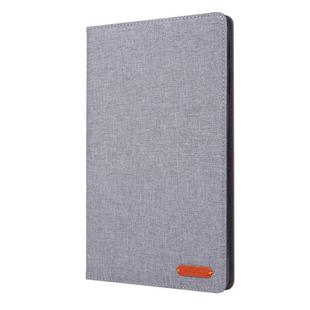For Galaxy Tab a 10.1 (2019) T510 /T515 Cloth Teature Horizontal Flip PU Leather Case with with Holder & Card Slots(Gray)