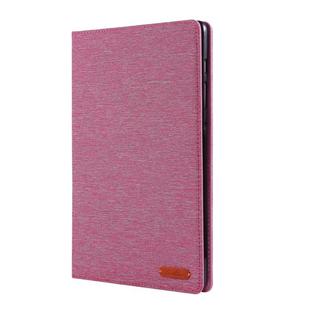 For Galaxy Tab S6 / T860 / T865 Cloth Teature Horizontal Flip PU Leather Case with with Holder & Card Slots & Pen Slot(Rose Red)