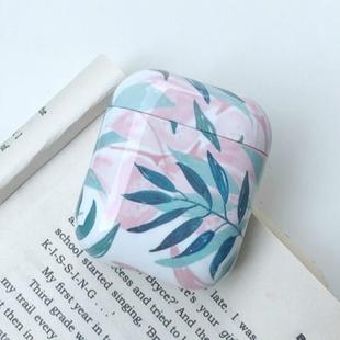 For Apple AirPods 1/2 Generation Glossy Colorful Exquisite Pattern Bluetooth Headset Case(Leaf)