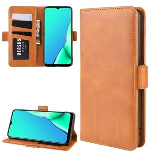 For OPPO A9 (2020) Dual-side Magnetic Buckle Horizontal Flip Leather Case with Holder & Card Slots & Wallet & Photo Frame(Yellow)