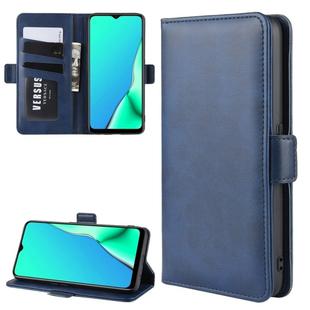 For OPPO A9 (2020) Dual-side Magnetic Buckle Horizontal Flip Leather Case with Holder & Card Slots & Wallet & Photo Frame(Dark Blue)