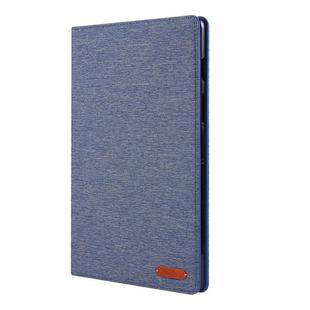 For Galaxy Tab S5e T720 / T725 Cloth Teature Horizontal Flip PU Leather Case with with Holder & Card Slots(Deep Blue)