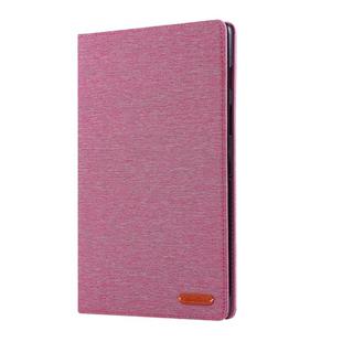 For Galaxy Tab S5e T720 / T725 Cloth Teature Horizontal Flip PU Leather Case with with Holder & Card Slots(Rose pink)