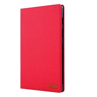 For Galaxy Tab S5e T720 / T725 Cloth Teature Horizontal Flip PU Leather Case with with Holder & Card Slots(Red)