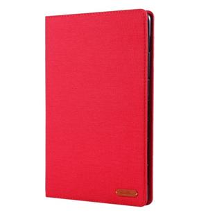 For Huawei MediaPad M6 10.8 Cloth Teature Horizontal Flip PU Leather Case with with Holder & Card Slots(Red)