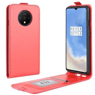 For OnePlus 7T  Crazy Horse Vertical Flip Leather Protective Case(Red)