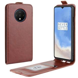 For OnePlus 7T  Crazy Horse Vertical Flip Leather Protective Case(Brown)