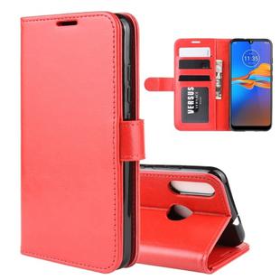 For Motorola Moto E6 Plus R64 Texture Single Fold Horizontal Flip Leather Case with Holder & Card Slots & Wallet(Red)