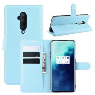 For OnePlus 7T Pro Litchi Texture Horizontal Flip Leather Case with Wallet & Holder & Card Slots(Blue)