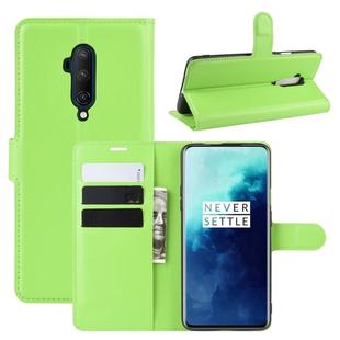 For OnePlus 7T Pro Litchi Texture Horizontal Flip Leather Case with Wallet & Holder & Card Slots(Green)