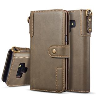 For Galaxy Note9 Cowhide Texture Horizontal Flip Leather Case with Holder & Card Slots & Wallet & Lanyard(Coffee)