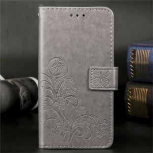 For Xiaomi Redmi 8A   Lucky Clover Pressed Flowers Pattern Leather Case with Holder & Card Slots & Wallet & Hand Strap(Gray)