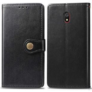 For Xiaomi Redmi 8A  Retro Solid Color Leather Buckle Mobile Phone Protection Leather Case with Photo Frame & Card Slot & Wallet & Bracket Function(Black)