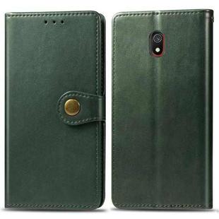 For Xiaomi Redmi 8A  Retro Solid Color Leather Buckle Mobile Phone Protection Leather Case with Photo Frame & Card Slot & Wallet & Bracket Function(Green)